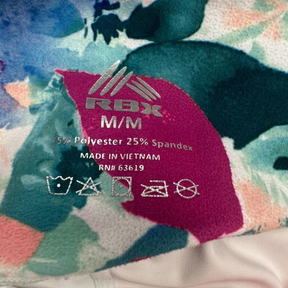 RBX Floral Print Capri Leggings Women’s Medium Stretch Activewear - Picture 4 of 5